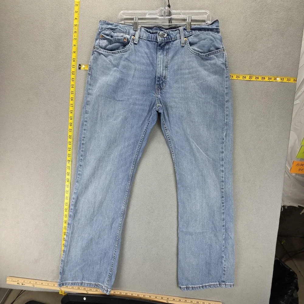 Levis 527 Jeans Mens 36x32 Blue Slim Bootcut Stretch Zip Fly Light Wash Denim